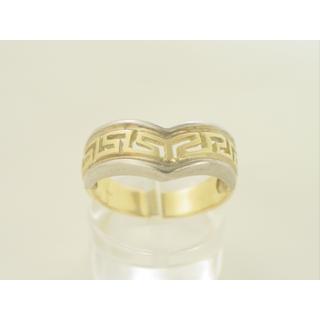 Χρυσό δαχτυλίδι Κ14 χωρίς πέτρες Γκρέκα ΔΑ 000928  Βάρος:5.38gr