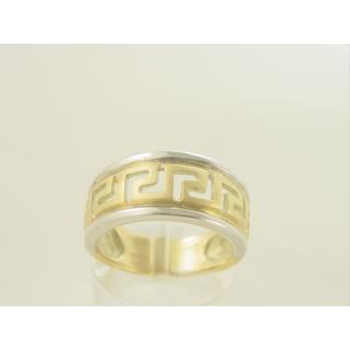 Gold 14k ring with Greek key ΔΑ 000929  Weight:6.38gr