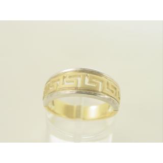 Χρυσό δαχτυλίδι Κ14 χωρίς πέτρες Γκρέκα ΔΑ 000930  Βάρος:5.64gr