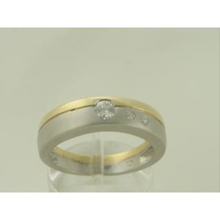 Χρυσό δαχτυλίδι Κ14 με πέτρες ζιργκόν Μοντέρνα-Διάφορα ΔΑ 000935  Βάρος:6.17gr