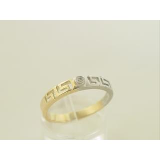 Gold 14k ring Greek key with Zircon ΔΑ 000973  Weight:2.74gr