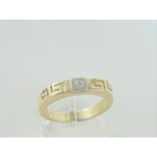 Gold 14k ring Greek key with Zircon ΔΑ 000974  Weight:4.64gr