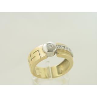 Gold 14k ring Greek key with Zircon ΔΑ 000975  Weight:7.25gr