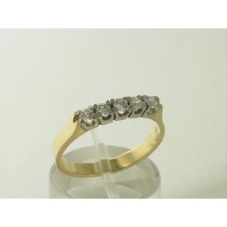 Χρυσό δαχτυλίδι Κ14 με πέτρες ζιργκόν Μοντέρνα-Διάφορα ΔΑ 000982  Βάρος:3.22gr
