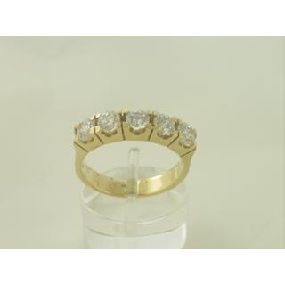 Χρυσό δαχτυλίδι Κ14 με πέτρες ζιργκόν Μοντέρνα-Διάφορα ΔΑ 000987  Βάρος:5.68gr