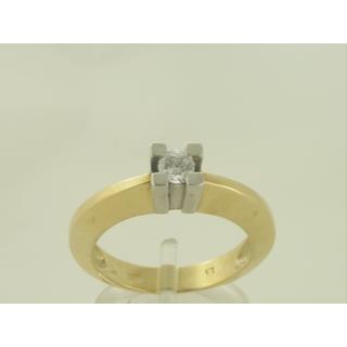 Χρυσό δαχτυλίδι Κ14 με πέτρες ζιργκόν Μονόπετρα-Κοσμήματα Γάμου ΔΑ 001021  Βάρος:7.45gr