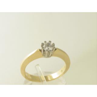 Χρυσό δαχτυλίδι Κ14 με πέτρες ζιργκόν Μονόπετρα-Κοσμήματα Γάμου ΔΑ 001022  Βάρος:5.51gr