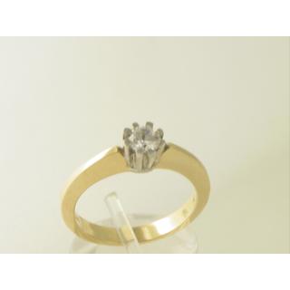 Gold 14k ring Solitaire with Zircon ΔΑ 001022  Weight:5.51gr