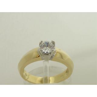 Gold 14k ring Solitaire with Zircon ΔΑ 001023  Weight:5.49gr