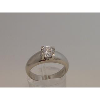 Gold 14k ring Solitaire with Zircon ΔΑ 001033  Weight:5.38gr