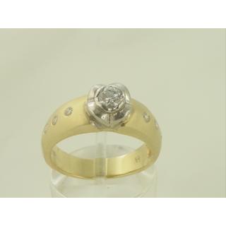 Χρυσό δαχτυλίδι Κ14 με πέτρες ζιργκόν Μοντέρνα-Διάφορα ΔΑ 001035  Βάρος:7.66gr