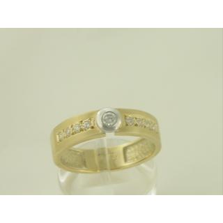 Χρυσό δαχτυλίδι Κ14 με πέτρες ζιργκόν Μοντέρνα-Διάφορα ΔΑ 001036  Βάρος:4.37gr