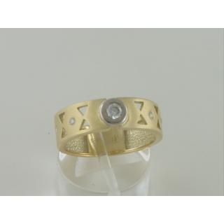 Χρυσό δαχτυλίδι Κ14 με πέτρες ζιργκόν Μοντέρνα-Διάφορα ΔΑ 001040  Βάρος:5.83gr