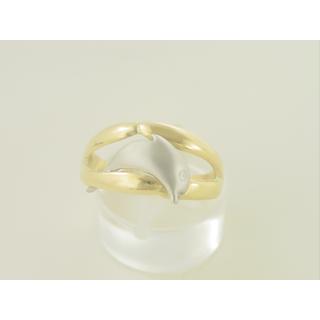 Gold 14k ring Dolphin ΔΑ 001052  Weight:3.5gr