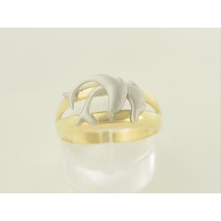 Gold 14k ring Dolphin ΔΑ 001053  Weight:4.2gr