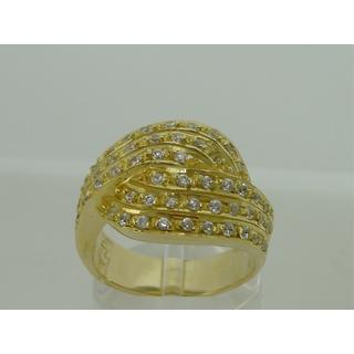 Χρυσό δαχτυλίδι Κ14 με πέτρες ζιργκόν Μοντέρνα-Διάφορα ΔΑ 001095  Βάρος:12.93gr
