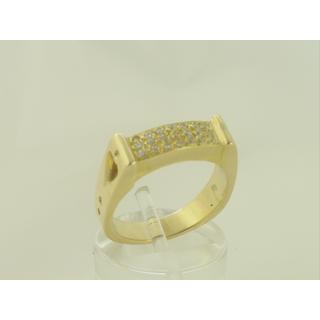 Χρυσό δαχτυλίδι Κ14 με πέτρες ζιργκόν Μοντέρνα-Διάφορα ΔΑ 001099  Βάρος:6.5gr