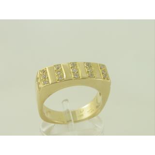 Χρυσό δαχτυλίδι Κ14 με πέτρες ζιργκόν Μοντέρνα-Διάφορα ΔΑ 001103  Βάρος:8.68gr
