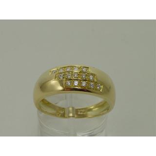 Χρυσό δαχτυλίδι Κ14 με πέτρες ζιργκόν Μοντέρνα-Διάφορα ΔΑ 001105  Βάρος:5.71gr