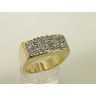 Χρυσό δαχτυλίδι Κ14 με πέτρες ζιργκόν Μοντέρνα-Διάφορα ΔΑ 001109  Βάρος:11.8gr