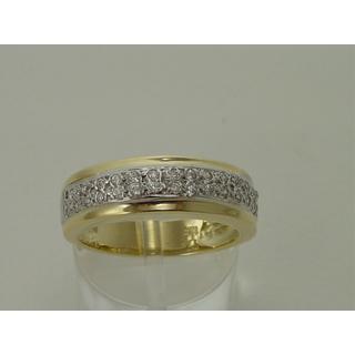 Χρυσό δαχτυλίδι Κ14 με πέτρες ζιργκόν Μοντέρνα-Διάφορα ΔΑ 001115  Βάρος:6.39gr