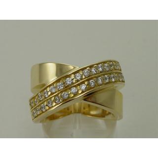 Χρυσό δαχτυλίδι Κ14 με πέτρες ζιργκόν Μοντέρνα-Διάφορα ΔΑ 001116  Βάρος:17.76gr