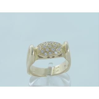 Gold 14k ring with Zircon ΔΑ 001118  Weight:8.96gr