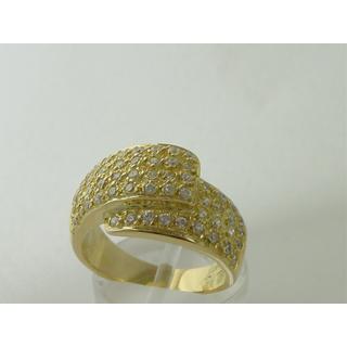 Χρυσό δαχτυλίδι Κ14 με πέτρες ζιργκόν Μοντέρνα-Διάφορα ΔΑ 001125  Βάρος:9.52gr