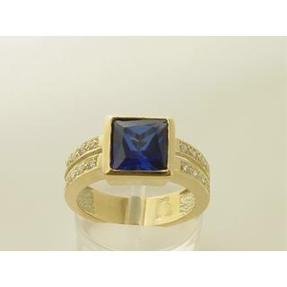 Χρυσό δαχτυλίδι Κ14 με πέτρες ζιργκόν Μοντέρνα-Διάφορα ΔΑ 001138  Βάρος:6.7gr