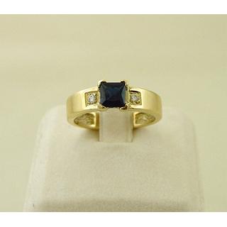Χρυσό δαχτυλίδι Κ14 με πέτρες ζιργκόν Μοντέρνα-Διάφορα ΔΑ 001141  Βάρος:4.07gr