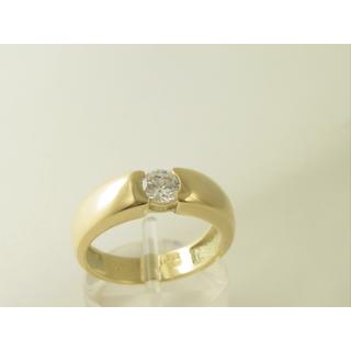 Χρυσό δαχτυλίδι Κ14 με πέτρες ζιργκόν Μονόπετρα-Κοσμήματα Γάμου ΔΑ 001146  Βάρος:5.13gr