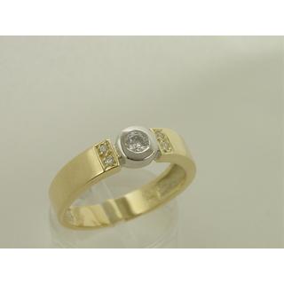 Χρυσό δαχτυλίδι Κ14 με πέτρες ζιργκόν Μοντέρνα-Διάφορα ΔΑ 001158  Βάρος:4.61gr
