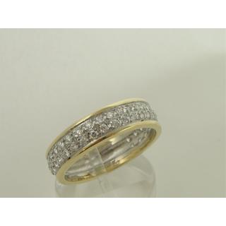 Χρυσό δαχτυλίδι Κ14 με πέτρες ζιργκόν Μοντέρνα-Διάφορα ΔΑ 001160  Βάρος:4.69gr