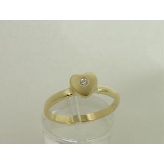 Χρυσό δαχτυλίδι Κ14 με πέτρες ζιργκόν Καρδιά ΔΑ 001162  Βάρος:2.48gr