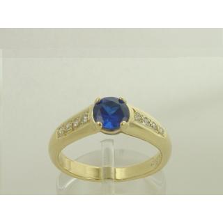 Gold 14k ring with Zircon ΔΑ 001170  Weight:4.7gr