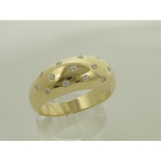 Χρυσό δαχτυλίδι Κ14 με πέτρες ζιργκόν Μοντέρνα-Διάφορα ΔΑ 001177  Βάρος:7.81gr