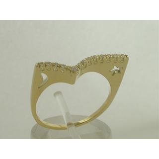 Gold 14k ring with Zircon ΔΑ 001183  Weight:3.5gr
