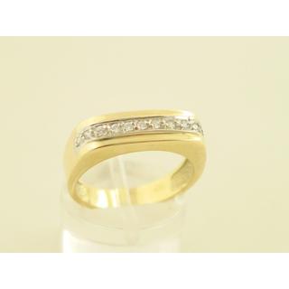 Χρυσό δαχτυλίδι Κ14 με πέτρες ζιργκόν Μοντέρνα-Διάφορα ΔΑ 001192  Βάρος:5.45gr