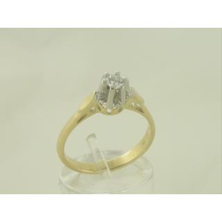 Χρυσό δαχτυλίδι Κ14 με πέτρες ζιργκόν Μονόπετρα-Κοσμήματα Γάμου ΔΑ 001203  Βάρος:3.42gr
