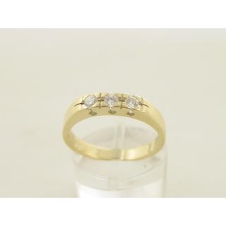 Χρυσό δαχτυλίδι Κ14 με πέτρες ζιργκόν Μοντέρνα-Διάφορα ΔΑ 001207  Βάρος:4.05gr