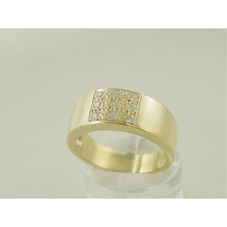 Χρυσό δαχτυλίδι Κ14 με πέτρες ζιργκόν Μοντέρνα-Διάφορα ΔΑ 001235  Βάρος:6.54gr
