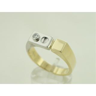 Χρυσό δαχτυλίδι Κ14 με πέτρες ζιργκόν Ανδρικό Κόσμημα ΔΑ 001254  Βάρος:8.33gr