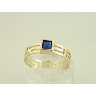 Gold 14k ring Greek key with semi precious stones ΔΑ 001276  Weight:1.81gr