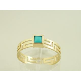 Gold 14k ring Greek key with semi precious stones ΔΑ 001277  Weight:1.89gr