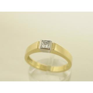 Gold 14k ring Solitaire with Zircon ΔΑ 001281  Weight:4.9gr
