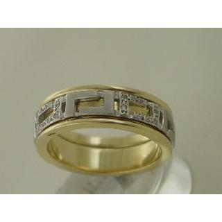 Gold 14k ring Greek key with Zircon ΔΑ 001294  Weight:3.22gr