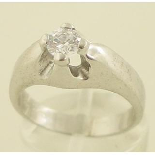 Gold 14k ring Solitaire with Zircon ΔΑ 001295  Weight:6.43gr