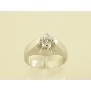 Gold 14k ring Solitaire with Zircon ΔΑ 001296  Weight:7.77gr