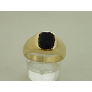 Χρυσό δαχτυλίδι Κ14 με ημιπολύτιμες πέτρες Ανδρικό Κόσμημα ΔΑ 001383  Βάρος:7.38gr