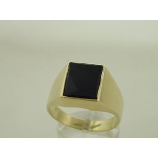 Χρυσό δαχτυλίδι Κ14 με ημιπολύτιμες πέτρες Ανδρικό Κόσμημα ΔΑ 001387  Βάρος:7.92gr